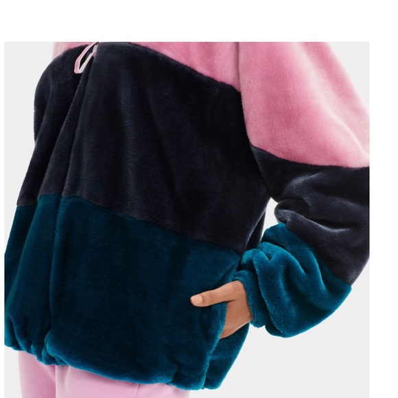 🚨🚨🚨Last One🚨🚨🚨UGG Elaina Colorblock Faux Fur Coat - Picture 3 of 3